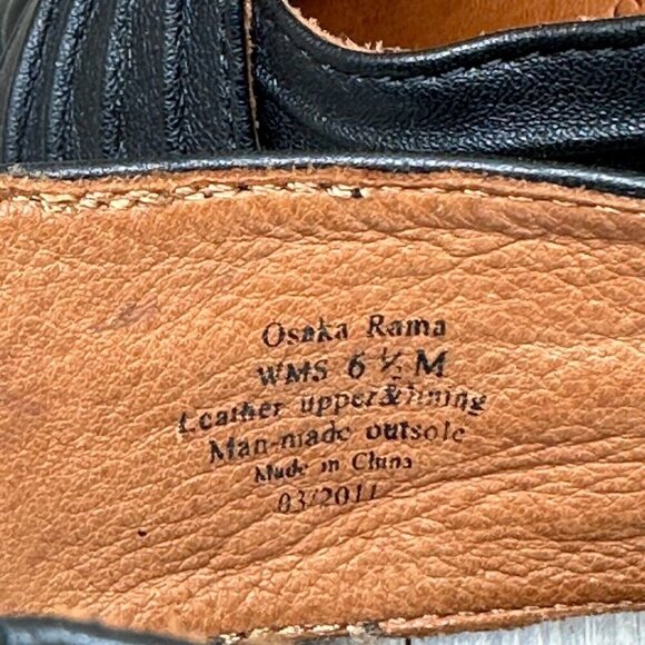 Gentle Souls Sandals Women Sz 6.5M Osaka Rama Cross Strap Leather Zip Heel Black - Picture 8 of 10